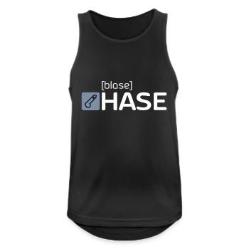 [blase] HASE - Männer Tank Top atmungsaktiv - Schwarz - Vorne - Nick (188cm)