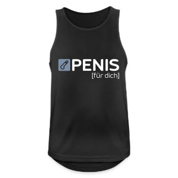 PENIS [für dich] - Männer Tank Top atmungsaktiv - Schwarz - Vorne - Nick (188cm)