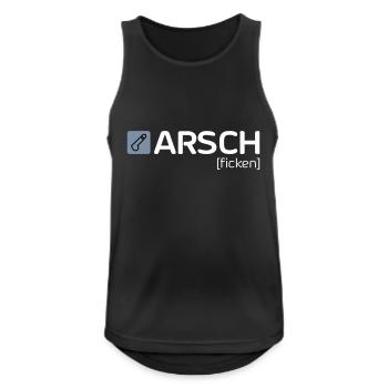 ARSCH [ficken] - Männer Tank Top atmungsaktiv - Schwarz - Vorne - Nick (188cm)