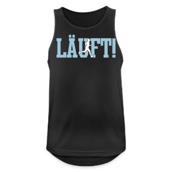 LÄUFT! Mann - Männer Tank Top atmungsaktiv - Schwarz - Vorne - Nick (188cm)