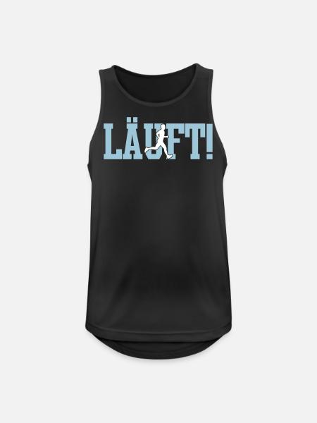 LÄUFT! Mann - Männer Tank Top atmungsaktiv - Schwarz