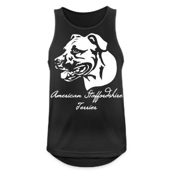 Amstaff chienne texte - Débardeur respirant Homme - noir - Devant - Nick (188cm)