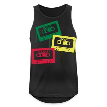 Roots, Rock, Reggae - Männer Tank Top atmungsaktiv - Schwarz - Vorne - Nick (188cm)