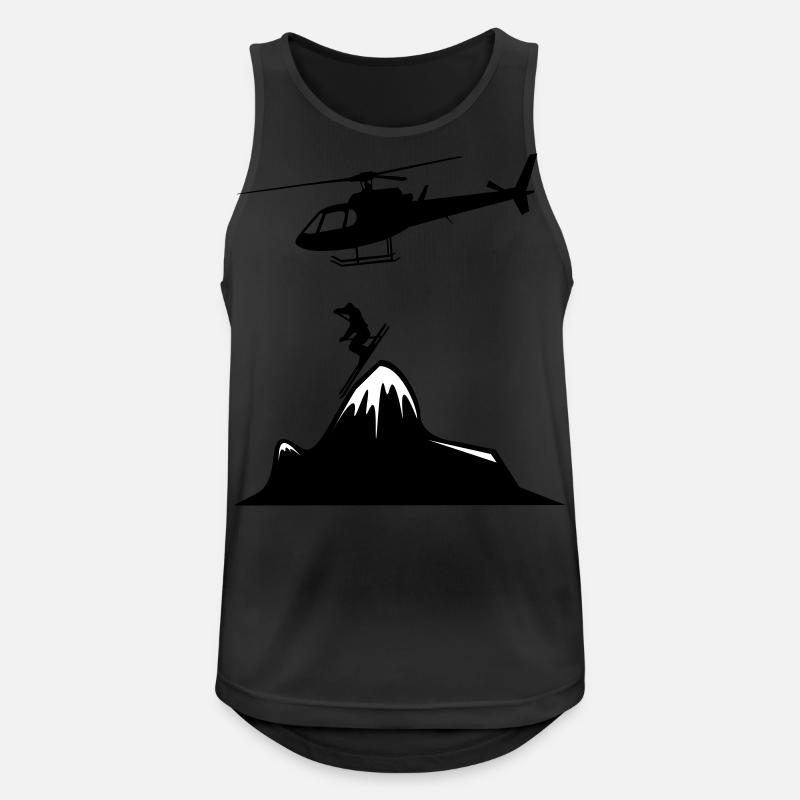 Heliski - Männer Tank Top atmungsaktiv - Schwarz