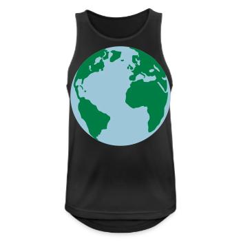 Erde, Erdkugel, Welt - Männer Tank Top atmungsaktiv - Schwarz - Vorne - Nick (188cm)