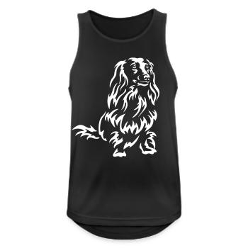 Dackel "Black Edition" - Männer Tank Top atmungsaktiv - Schwarz - Vorne - Nick (188cm)