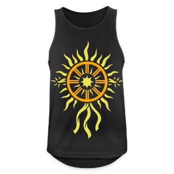 Sonnenrad Symbol - Mittsommer Feuerrad - Männer Tank Top atmungsaktiv - Schwarz - Vorne - Nick (188cm)