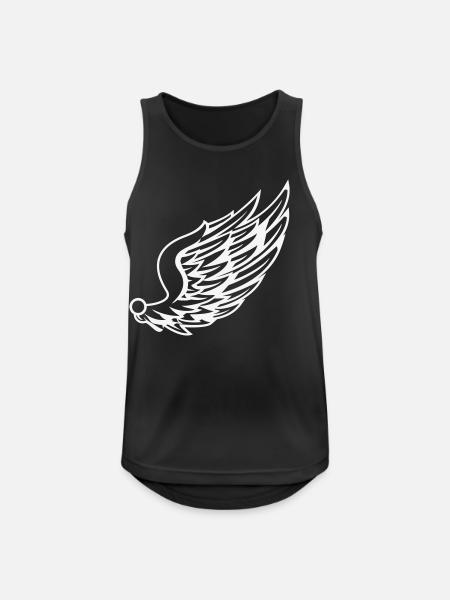 Wings with dynamic feather drawing - Men's Breathable Tank Top - black