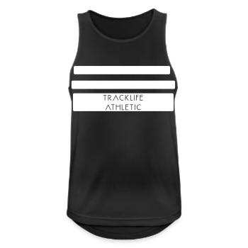 Singlet Laufshirt Tracklife - Männer Tank Top atmungsaktiv - Schwarz - Vorne - Nick (188cm)