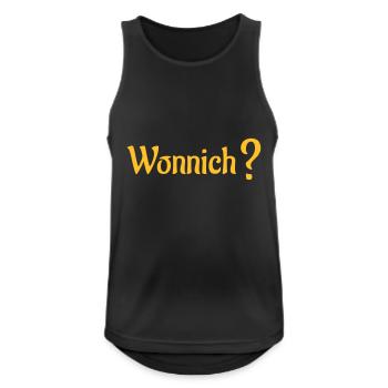 Wonnich? - Männer Tank Top atmungsaktiv - Schwarz - Vorne - Nick (188cm)