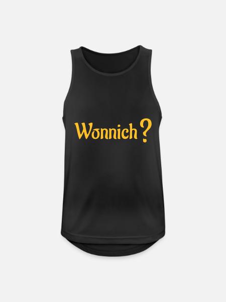 Wonnich? - Männer Tank Top atmungsaktiv - Schwarz