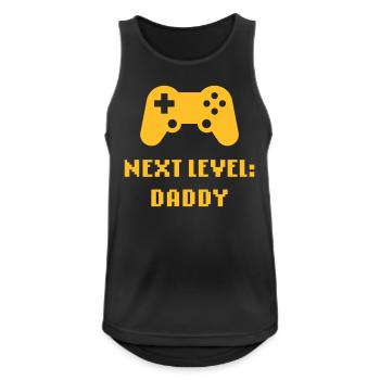 Next Level: Daddy (Papa / Werdender Vater) - Männer Tank Top atmungsaktiv - Schwarz - Vorne - Nick (188cm)