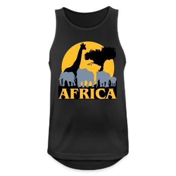 Afrique - Coucher de soleil dans la savane - Débardeur respirant Homme - noir - Devant - Nick (188cm)