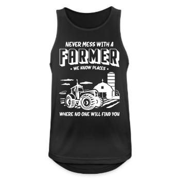 Farmer Agriculture Tractor - Männer Tank Top atmungsaktiv - Schwarz - Vorne - Nick (188cm)