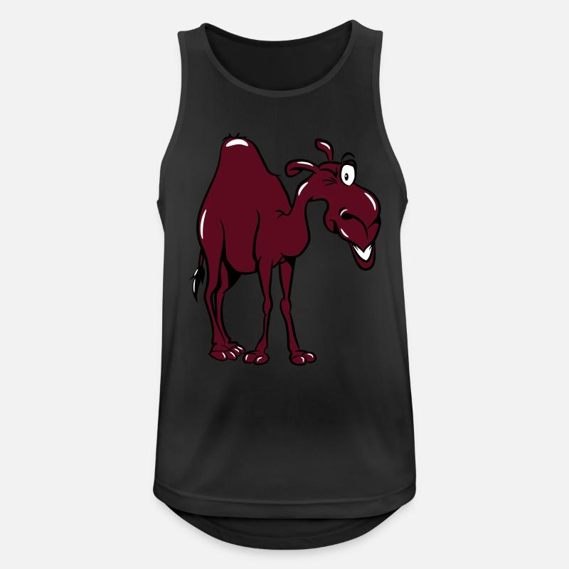 Kamel - Männer Tank Top atmungsaktiv - Schwarz