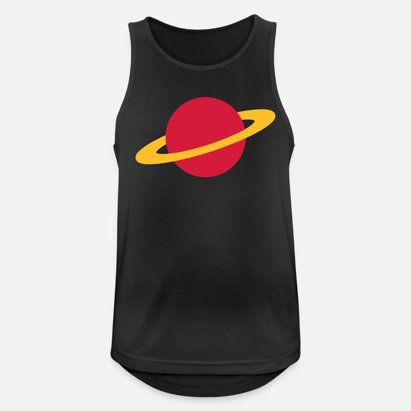 Planet / planet / planète / Saturn - Männer Tank Top atmungsaktiv - Schwarz