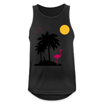 Palmen Paradise - Männer Tank Top atmungsaktiv - Schwarz - Vorne - Nick (188cm)