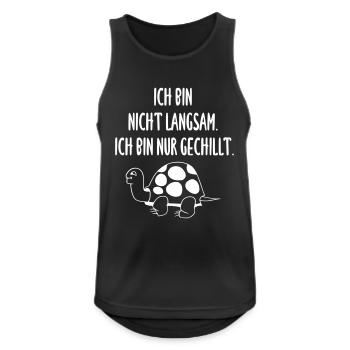 Ich bin nicht langsam ich bin nur gechillt - Männer Tank Top atmungsaktiv - Schwarz - Vorne - Nick (188cm)