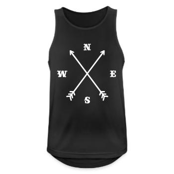 Hipster Kompass / Kreuz - Modern Trendy Outfit - Männer Tank Top atmungsaktiv - Schwarz - Vorne - Nick (188cm)
