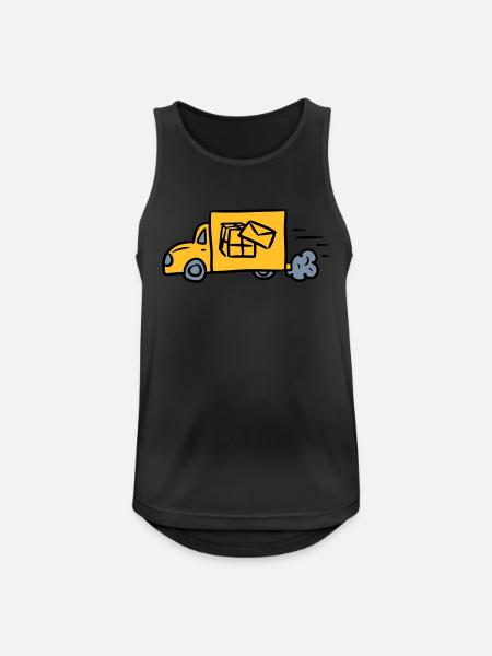 Levering af levering af levering af pakkepakker - Herre tanktop åndbar - sort