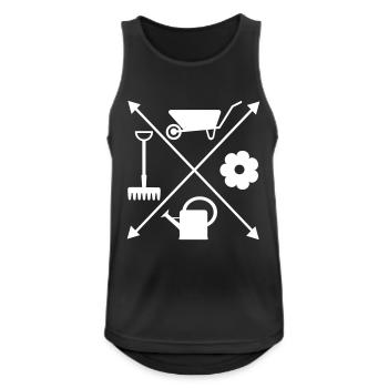 Garten - Männer Tank Top atmungsaktiv - Schwarz - Vorne - Nick (188cm)
