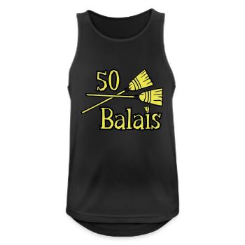 50 balais ans - Débardeur respirant Homme - noir - Devant - Nick (188cm)