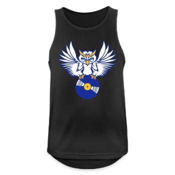 DJ Eule Vinyl Platte Schallplatte Musik Club Party - Männer Tank Top atmungsaktiv - Schwarz - Vorne - Nick (188cm)