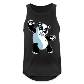 Panda Kiss - Männer Tank Top atmungsaktiv - Schwarz - Vorne - Nick (188cm)