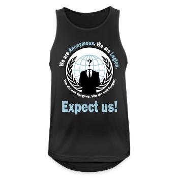 Anonymous - T-Shirt - Männer Tank Top atmungsaktiv - Schwarz - Vorne - Nick (188cm)