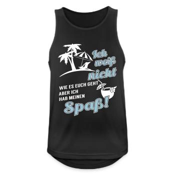 Ich hab meinen Spass - Männer Tank Top atmungsaktiv - Schwarz - Vorne - Nick (188cm)