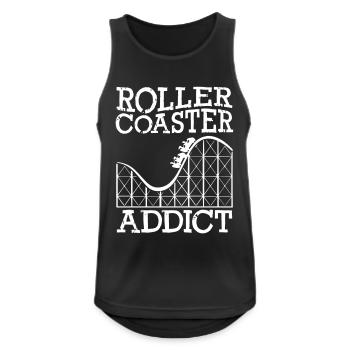 Roller Coaster Addict - Männer Tank Top atmungsaktiv - Schwarz - Vorne - Nick (188cm)