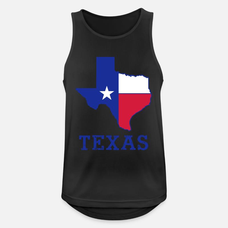 Texas - Männer Tank Top atmungsaktiv - Schwarz
