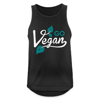 go vegan - Débardeur respirant Homme - noir - Devant - Nick (188cm)