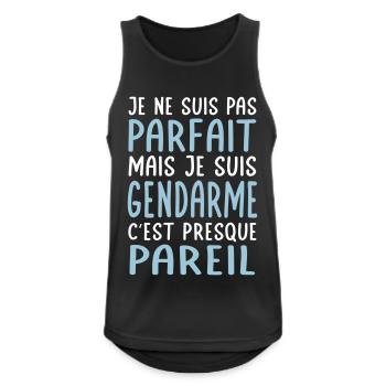 Je ne suis pas parfait mais je suis gendarme - Débardeur respirant Homme - noir - Devant - Nick (188cm)