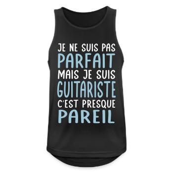 Je ne suis pas parfait mais je suis guitariste - Débardeur respirant Homme - noir - Devant - Nick (188cm)