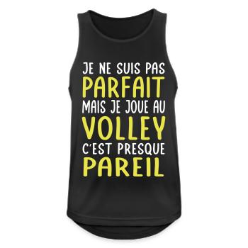 Je ne suis pas parfait mais je joue au volley - Débardeur respirant Homme - noir - Devant - Nick (188cm)