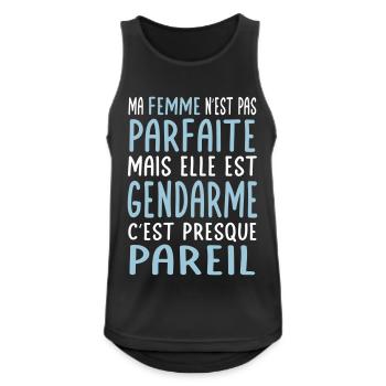 My wife is not perfect but she is a policeman - Men's Breathable Tank Top - black - Front - Nick (188cm)