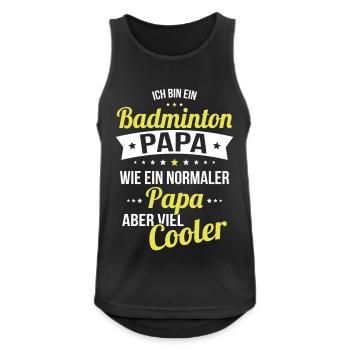 Badminton dad much cooler like a normal dad - Men's Breathable Tank Top - black - Front - Nick (188cm)