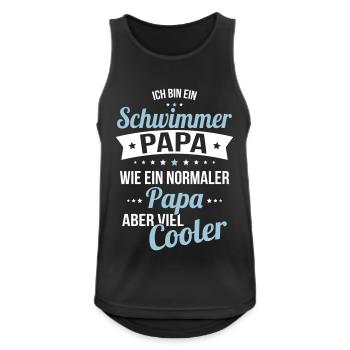 Swimmer dad like a normal dad much cooler - Men's Breathable Tank Top - black - Front - Nick (188cm)