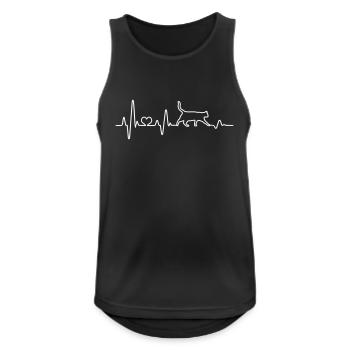 Herzschlag Katze Katzenfreund Liebe Katzen Puls - Männer Tank Top atmungsaktiv - Schwarz - Vorne - Nick (188cm)