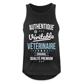 Authentique et véritable vétérinaire - Original - Débardeur respirant Homme - noir - Devant - Nick (188cm)