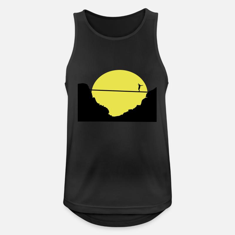 Slackline, Highline, slacklining - Männer Tank Top atmungsaktiv - Schwarz