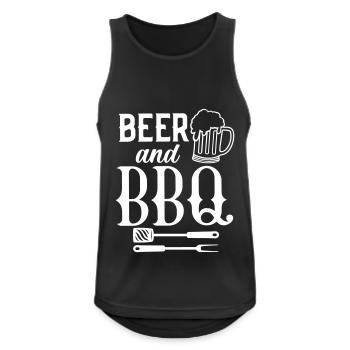 BIER BBQ PARTIE URLAUB PARTY GRILLEN GRILL MOTIVE - Männer Tank Top atmungsaktiv - Schwarz - Vorne - Nick (188cm)