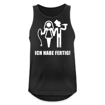 Ich Habe Fertig! (JGA / Peitsche / Bier / White) - Männer Tank Top atmungsaktiv - Schwarz - Vorne - Nick (188cm)
