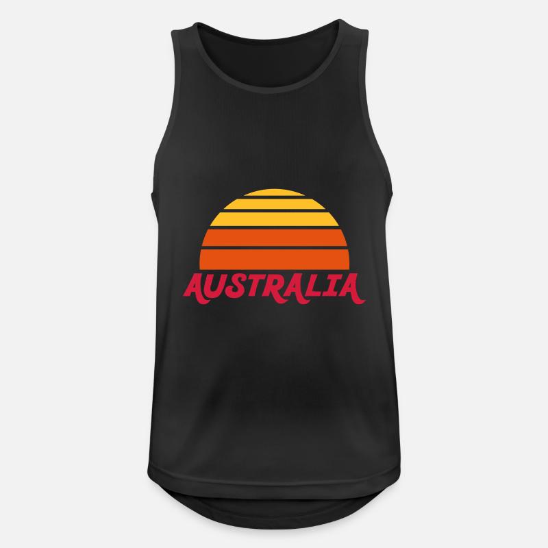 Australia (geteilte Halbsonne) - Männer Tank Top atmungsaktiv - Schwarz