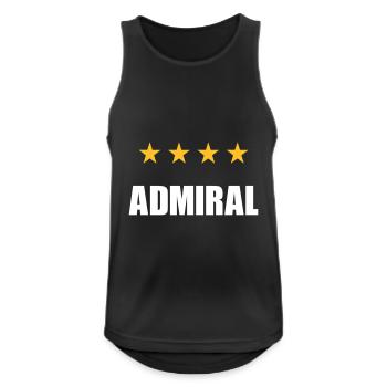 ★ Designfarben änderbar ★ Admiral (Vier Sterne) - Männer Tank Top atmungsaktiv - Schwarz - Vorne - Nick (188cm)