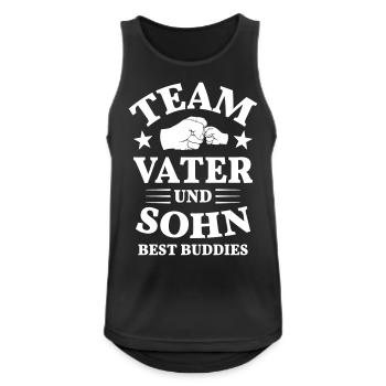 Team Bester Vater und Sohn Kumpel Faust Faustcheck - Männer Tank Top atmungsaktiv - Schwarz - Vorne - Nick (188cm)