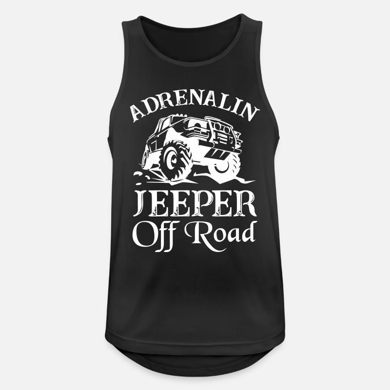 Adrenalin Jeeper Off Road - Männer Tank Top atmungsaktiv - Schwarz