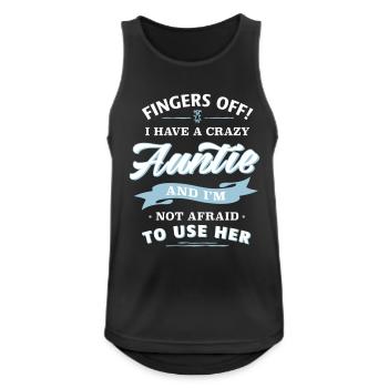 Hands off! crazy aunt relative family child - Men's Breathable Tank Top - black - Front - Nick (188cm)