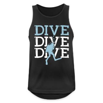 Dive Tshirt Funny - Männer Tank Top atmungsaktiv - Schwarz - Vorne - Nick (188cm)